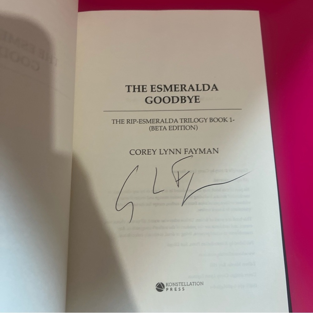 Signed The Esmeralda Goodbye Fayman, Corey Lynn Hardcover With Dust Jacket - Picture 3 of 3